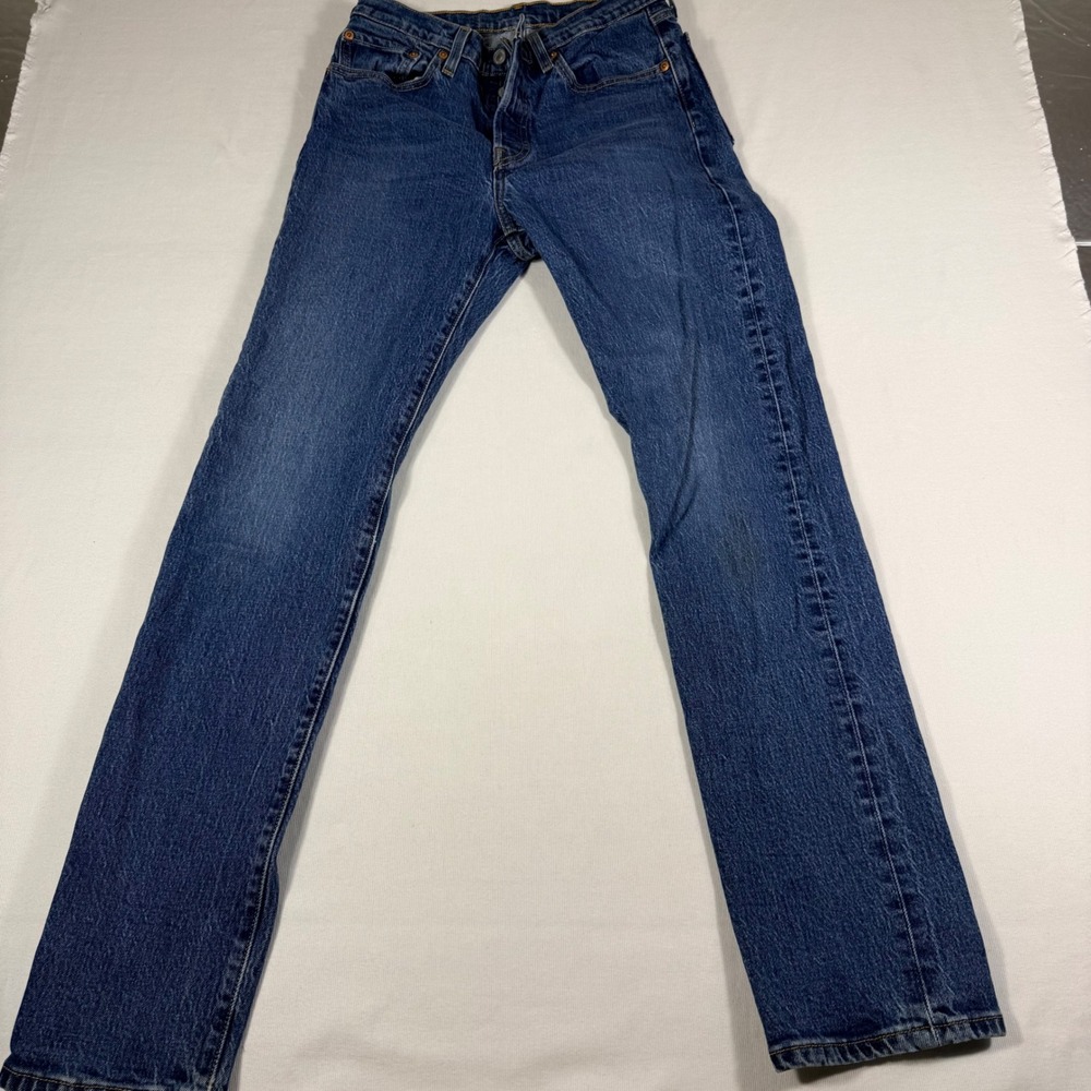 Levi's 501 Original Fit Jeans W27 L32 Medium Wash Blue Straight Leg Button Fly - Picture 7 of 15